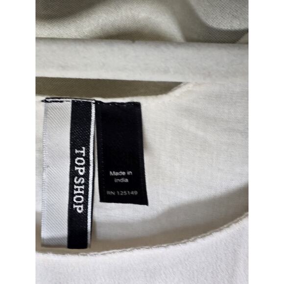 Topshop Cream Beaded Jeweled Sleeveless Cutout Back‎ Blouse Tank Top U.S. Sz 4 - Picture 7 of 10